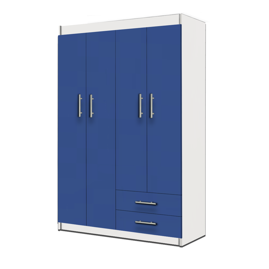 CLOSET 4 PUERTAS 2 CAJONES AZU